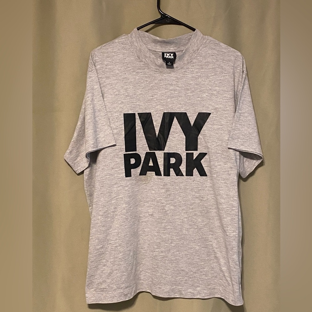 IVY PARK  Spell out Graphic Logo  Beyoncé short sleeve tee shirt grey women S